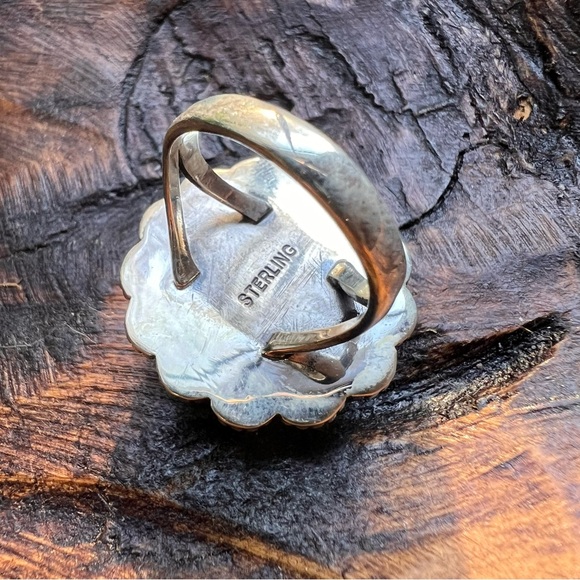 925 Sterling Silver Turquoise Statement Ring Size 8 Southwest Elegant